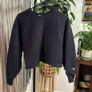 reverse weave cropped sweatshirt